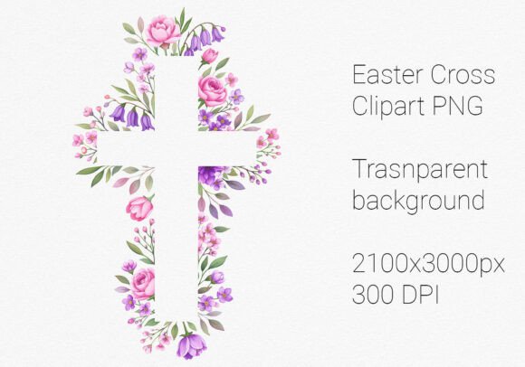 Download Purple Floral Cross Clipart. PNG - Cross clipart Collection