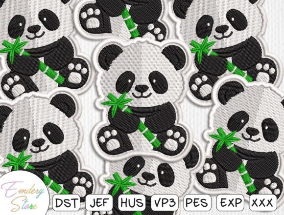 Download Cute Panda Patch Embroidery Design - Embroidery Collection