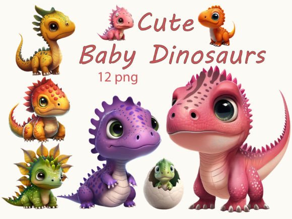 Download Cute Baby Dinosaur Clipart - Premium Bundle
