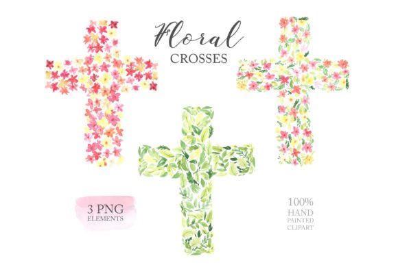 Download Watercolor Floral Easter Cross Clipart - Cross clipart Collection