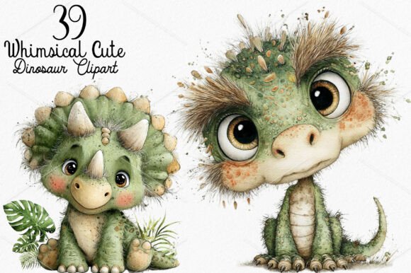 Download Whimsical Cute Dinosaur Clipart Bundle - Dinosaur clipart Collection