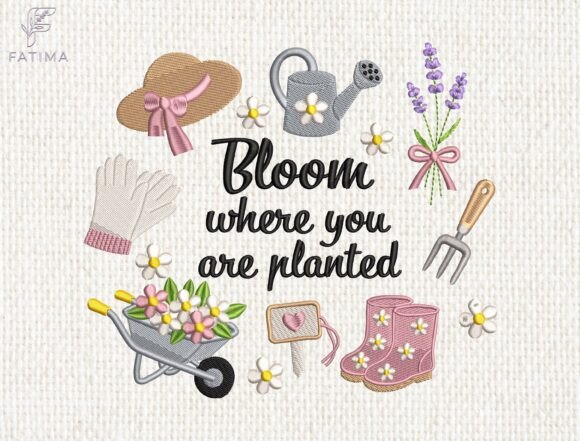 Download Gardening Quote Embroidery Design - Embroidery Collection