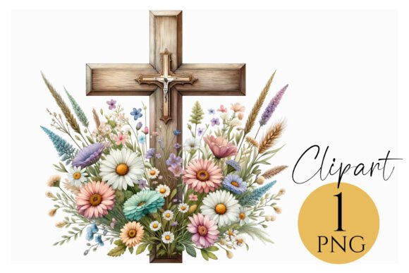 Download Floral Cross Clipart PNG Rustic Christia - Cross clipart Collection
