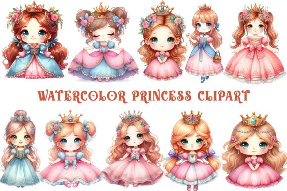 Download Watercolor Princess Clipart - Watercolor princess Collection