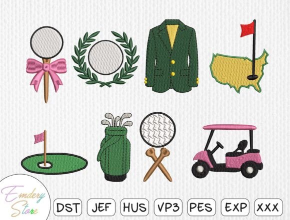 Download Golf Collection Embroidery Design Set - Embroidery Collection