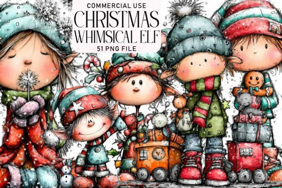 Download Whimsical Christmas Elf Clipart - Elf Collection