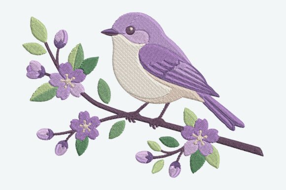 Download Lavender Bird Embroidery Design - Embroidery Collection