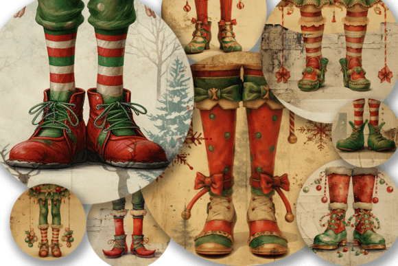 Download Elf Legs Circle Ephemera - Premium Resources